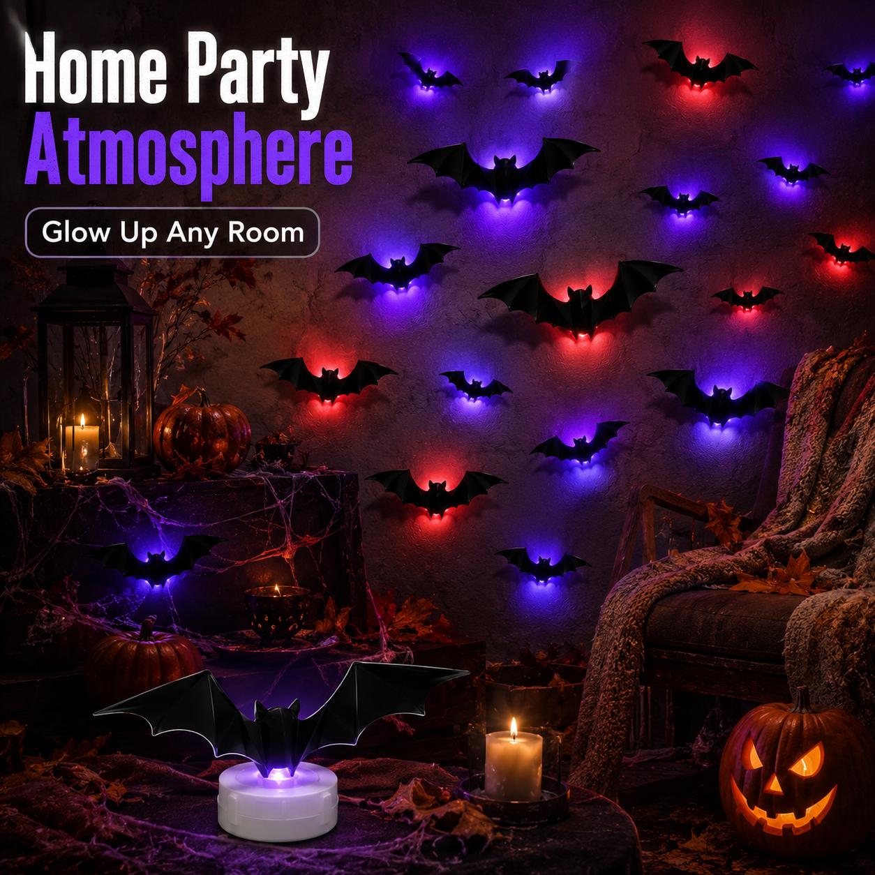 Faventina™ GlowBats — 3D LED Halloween Wall Decor