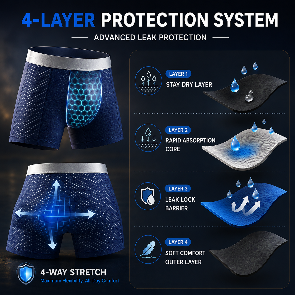 Faventina™ Premium Leakproof IceSilk Boxer