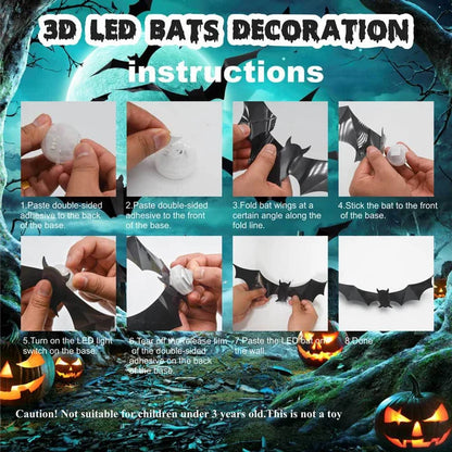 Faventina™ GlowBats — 3D LED Halloween Wall Decor