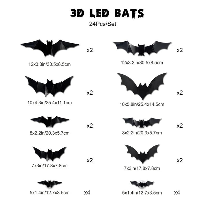 Faventina™ GlowBats — 3D LED Halloween Wall Decor