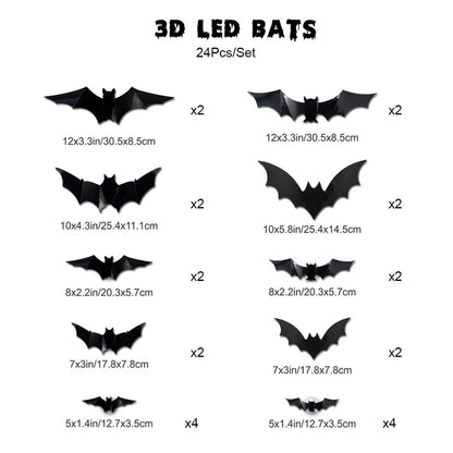 Faventina™ GlowBats — 3D LED Halloween Wall Decor