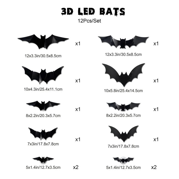 Faventina™ GlowBats — 3D LED Halloween Wall Decor