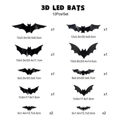 Faventina™ GlowBats — 3D LED Halloween Wall Decor