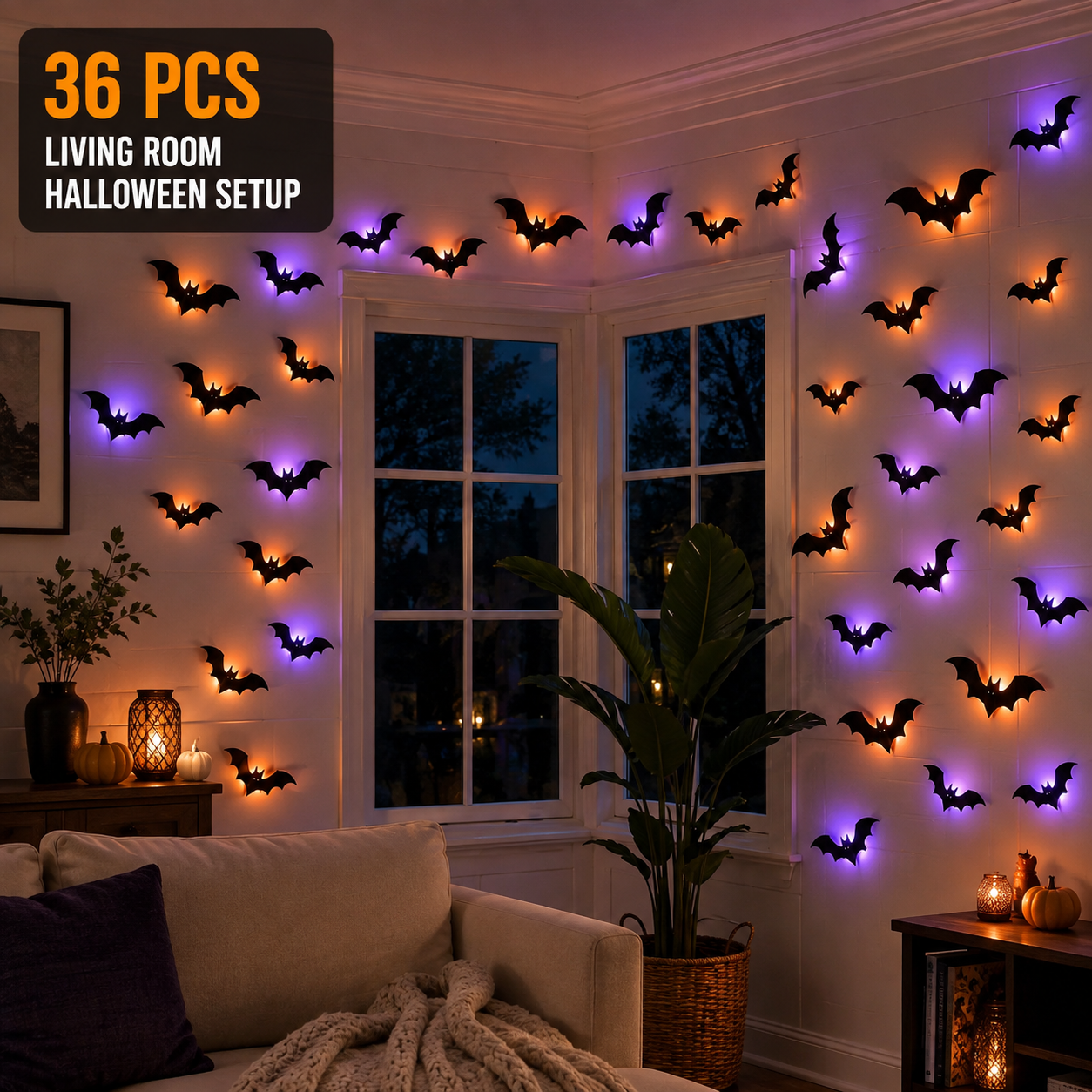 Faventina™ GlowBats — 3D LED Halloween Wall Decor
