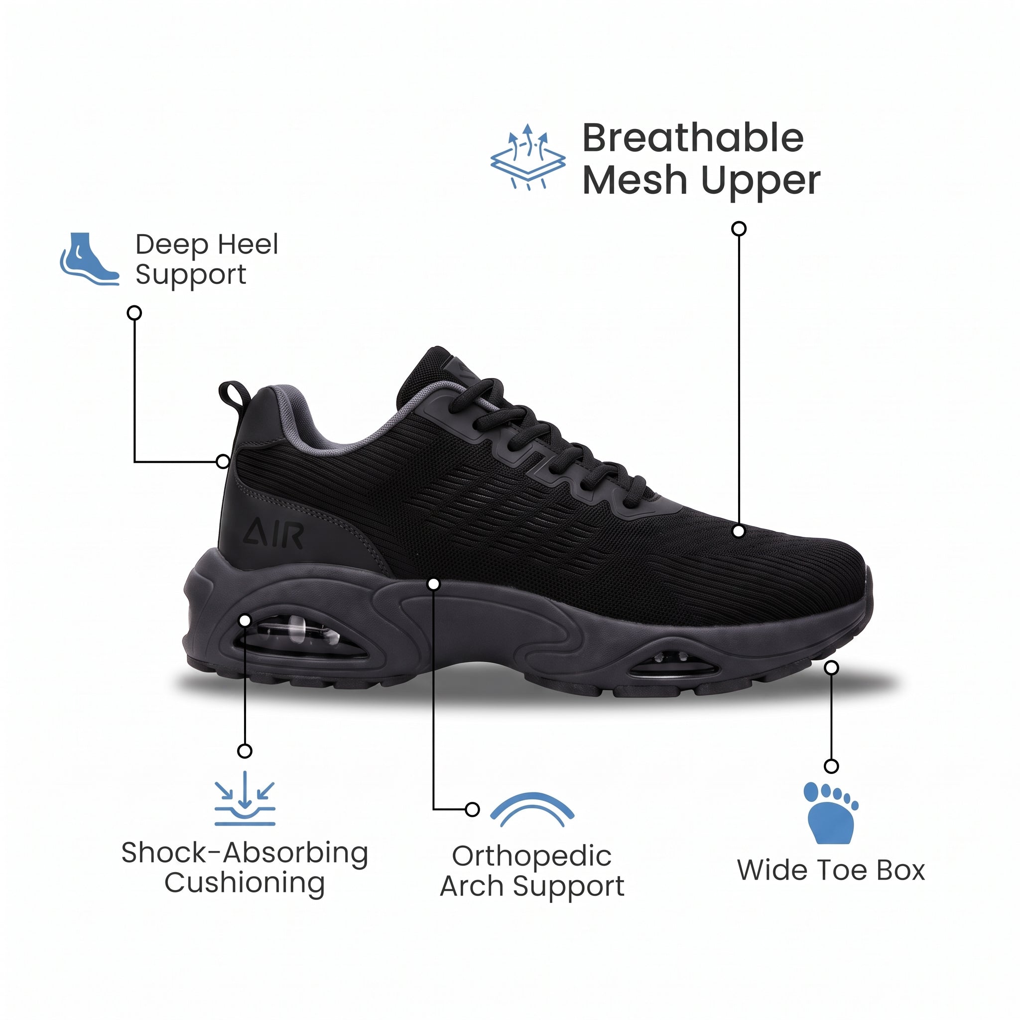 Faventina™ SHIFT-12 — Work Sneakers for Men | 12-Hour Support on Hard Floors