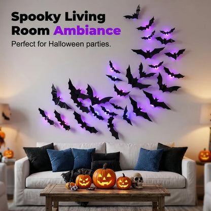 Faventina™ GlowBats — 3D LED Halloween Wall Decor