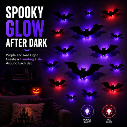 Faventina™ GlowBats — 3D LED Halloween Wall Decor
