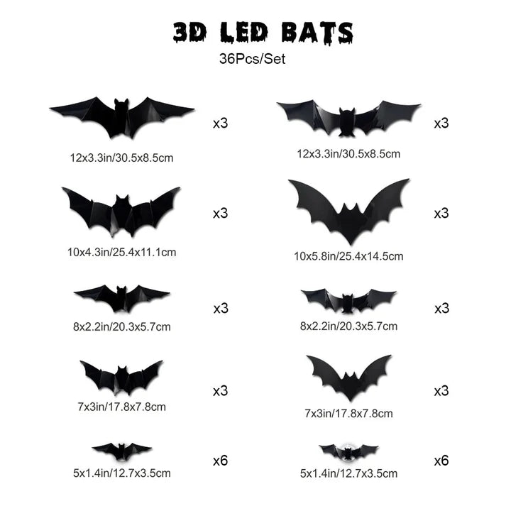 Faventina™ GlowBats — 3D LED Halloween Wall Decor