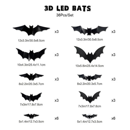 Faventina™ GlowBats — 3D LED Halloween Wall Decor