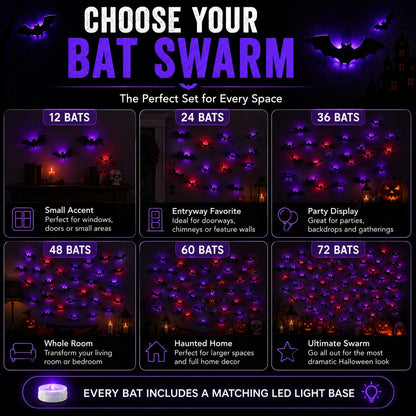 Faventina™ GlowBats — 3D LED Halloween Wall Decor