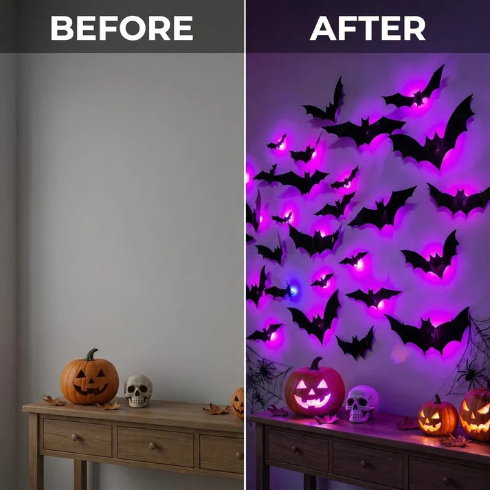 Faventina™ GlowBats — 3D LED Halloween Wall Decor