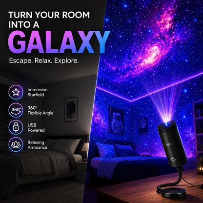 Faventina™ Plug-&-Play HD Star Projector – 11 Galaxy, Butterfly & Ocean Scenes