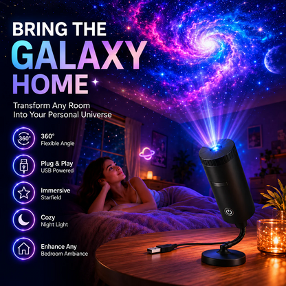 Faventina™ Plug-&-Play HD Star Projector – 11 Galaxy, Butterfly & Ocean Scenes