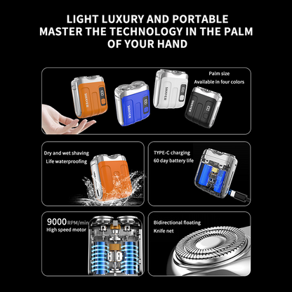 Faventina™ Portable Mini Electric Shaver for Men – Rechargeable & Travel-Friendly